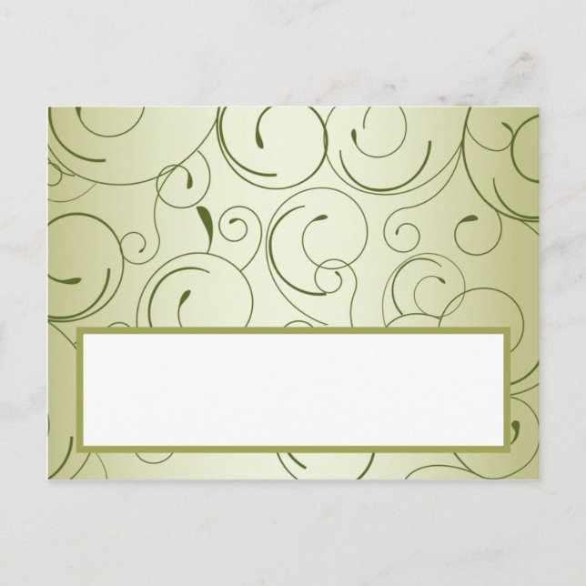 Tarjeta Place Writable Green Apple Swirls Fruit (Anverso)