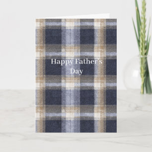 Tarjeta Plaid de rayas azul marrón crema Día del Padre