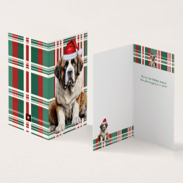 Tarjeta Plaid Navideño de las Vacaciones del Perro San Ber