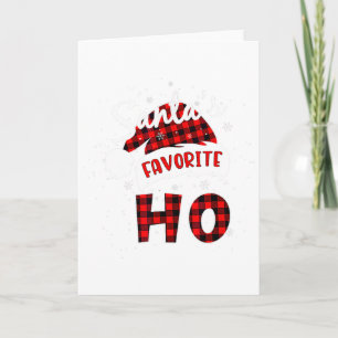 Tarjeta Plaid Roja Favorita de Santa Navidad Buffalo Pa