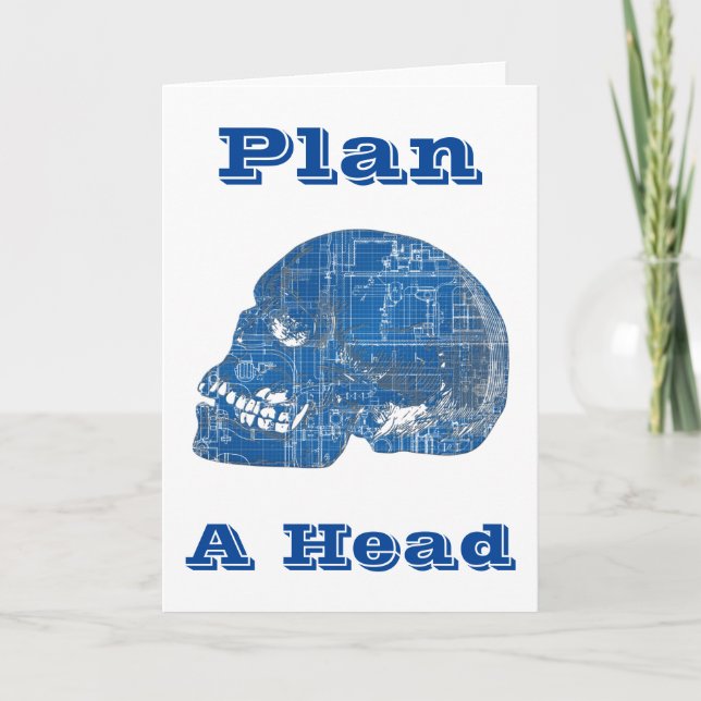 Tarjeta Plan de Cabeza Plano Divertido (Anverso)