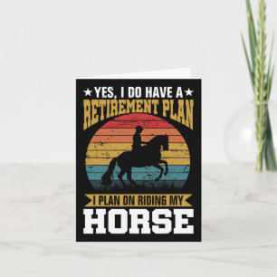 Tarjeta Plan de Jubilación Caballos Caballos Lover Gracios