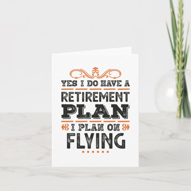 Tarjeta Plan de Jubilación Volando Regalo Gracioso (Anverso)
