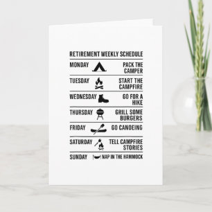 Tarjeta Plan de vacaciones de humor de camping de calendar