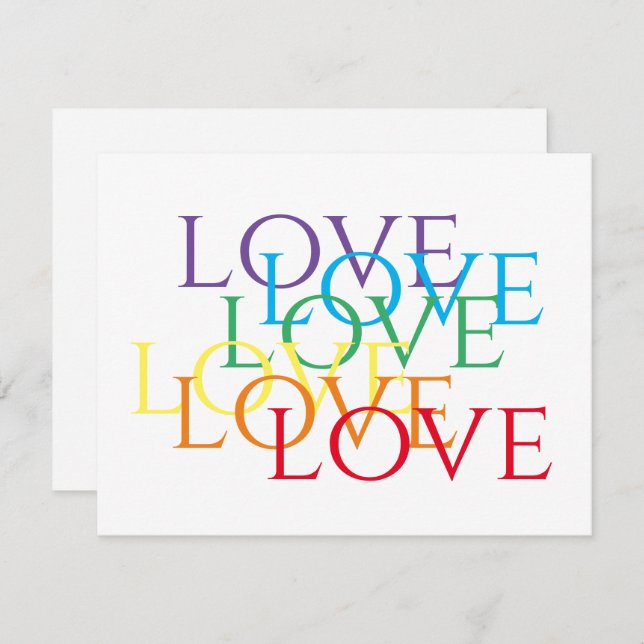Tarjeta plana 4.25x6.25 RAINBOW LOVE (Anverso / Reverso)