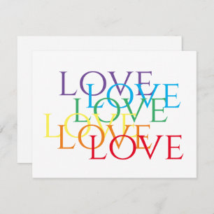 Tarjeta plana 4.25x6.25 RAINBOW LOVE