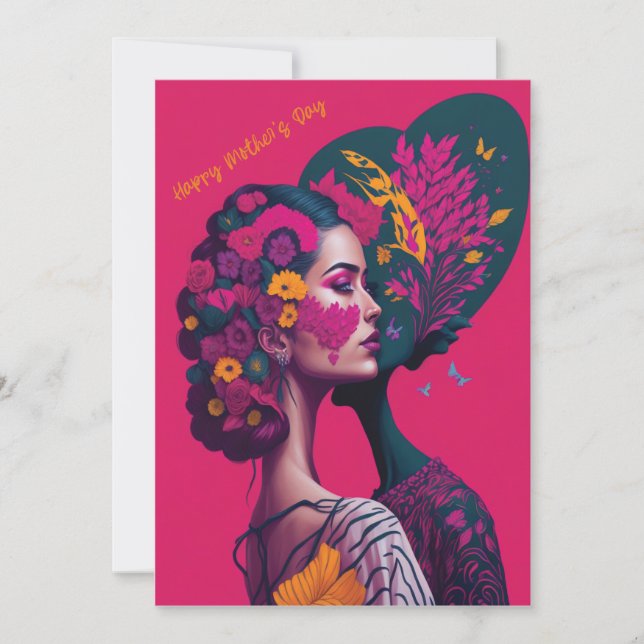 Tarjeta plana agradecida del Día de la Madre (Anverso)