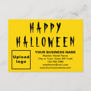 Tarjeta plana amarilla pequeña Halloween de negoci
