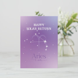 Tarjeta plana Aries Lavender de Rótulo Zodiac