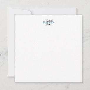 Tarjeta plana azul con nota personalizada de tu no