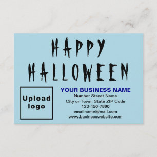 Tarjeta plana azul ligera de Halloween de negocios
