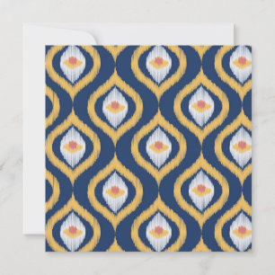 Tarjeta plana azul naranja de la serie Ikat