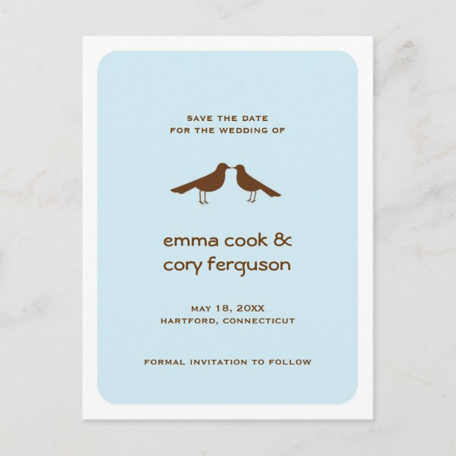 Tarjeta plana azul personalizada para guardar la f (Anverso)