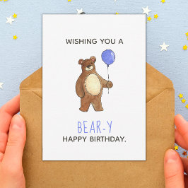 Tarjeta plana Bear Happy Birday