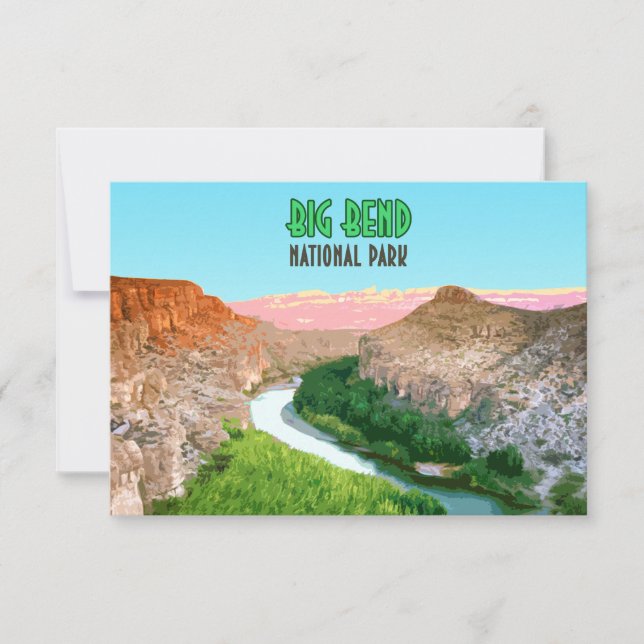 Tarjeta plana Big Bend National Park Texas (Anverso)