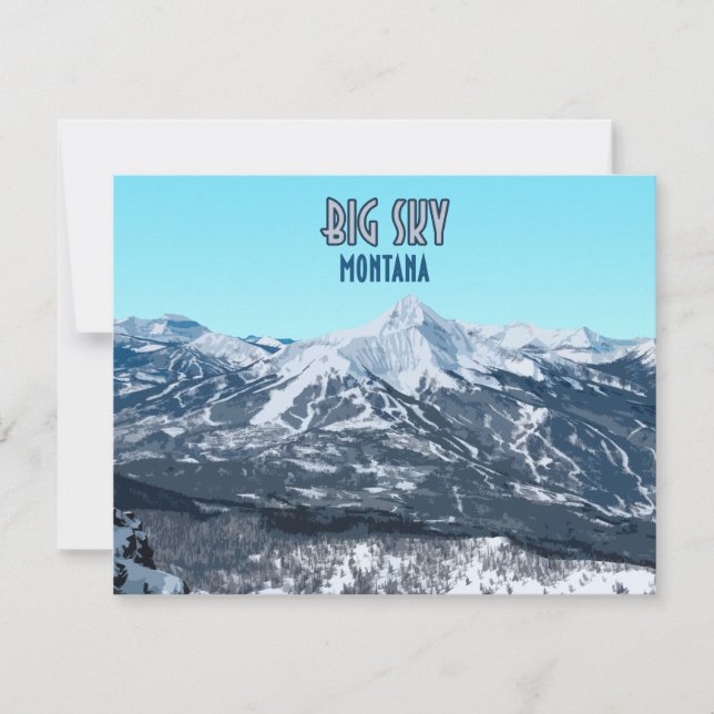 Tarjeta plana Big Sky Montana Vintage (Anverso)