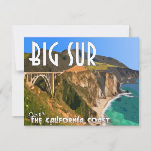 Tarjeta plana Big Sur California Pacific Coast Hig