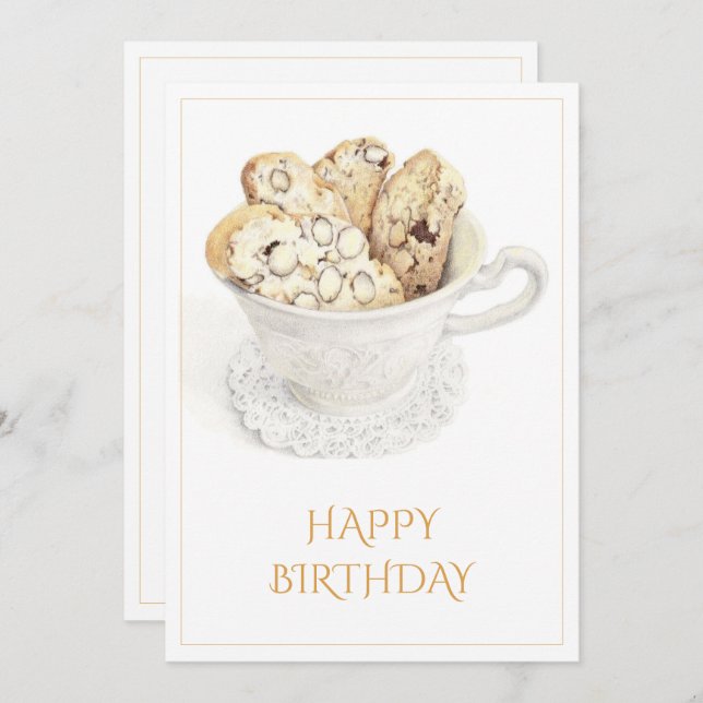 Tarjeta plana BISCOTTI Happy Birday 5x7 (Anverso / Reverso)