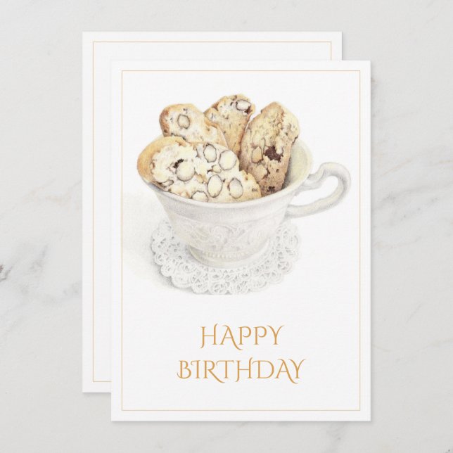 Tarjeta plana BISCOTTI Happy Birthday 4.5x6.25 (Anverso / Reverso)