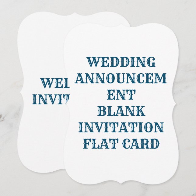 TARJETA PLANA BLANCA DE INVITACIÓN DE BODA (Anverso / Reverso)