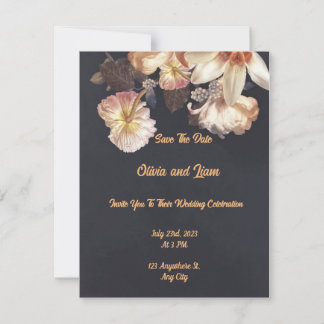 Tarjeta plana Boda de elegancia sin tiempo
