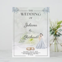 Tarjeta plana boda de pareja