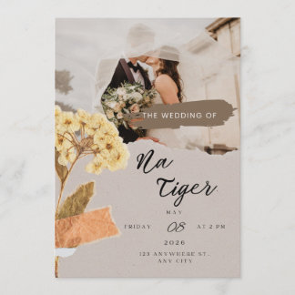 Tarjeta plana botánica romántica de TigerNa