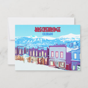 Tarjeta plana Breckenridge Colorado Downtown Mount