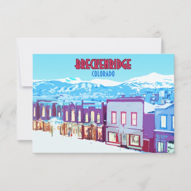 Tarjeta plana Breckenridge Colorado Downtown Mount (Anverso)
