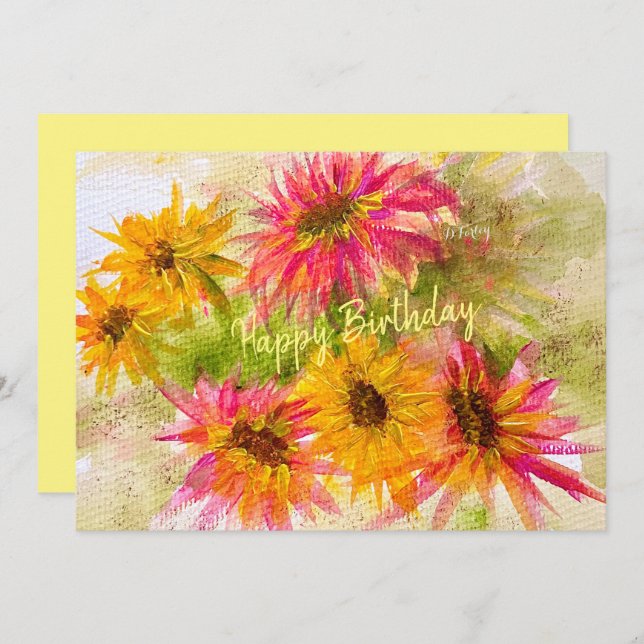 Tarjeta plana brillante Daisy (Anverso / Reverso)