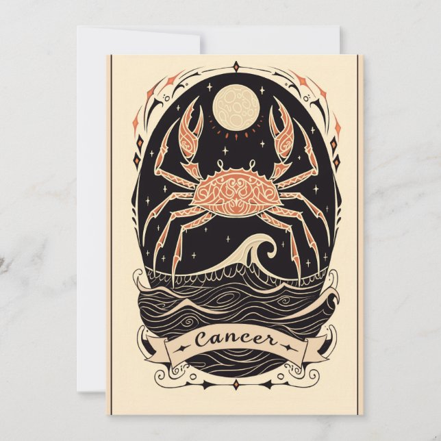 Tarjeta plana - Cáncer Arte zodiaco celeste (Anverso)