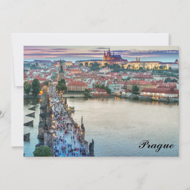 Tarjeta plana Charles Bridge de la República Checa (Anverso)