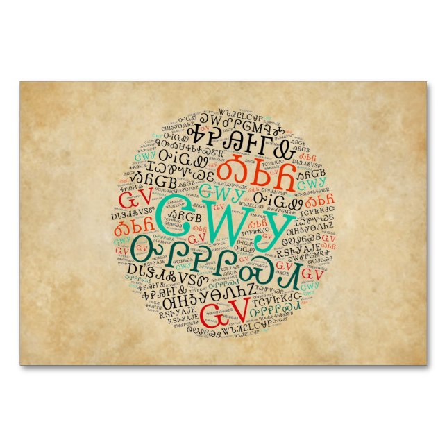 Tarjeta plana Cherokee Syllabary Parchment Look (Anverso)