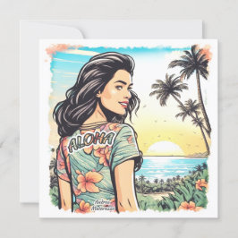 Tarjeta plana Chica Aloha