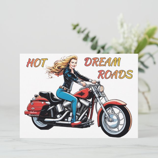 Tarjeta plana chica Hot Dream Roads (Anverso de pie)