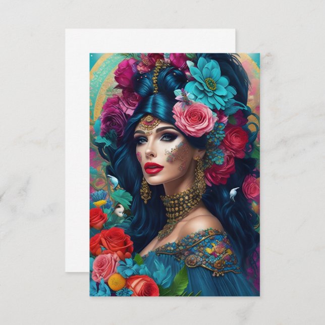 Tarjeta Plana Colorida Moderna Para Cualquier Ocas (Anverso / Reverso)