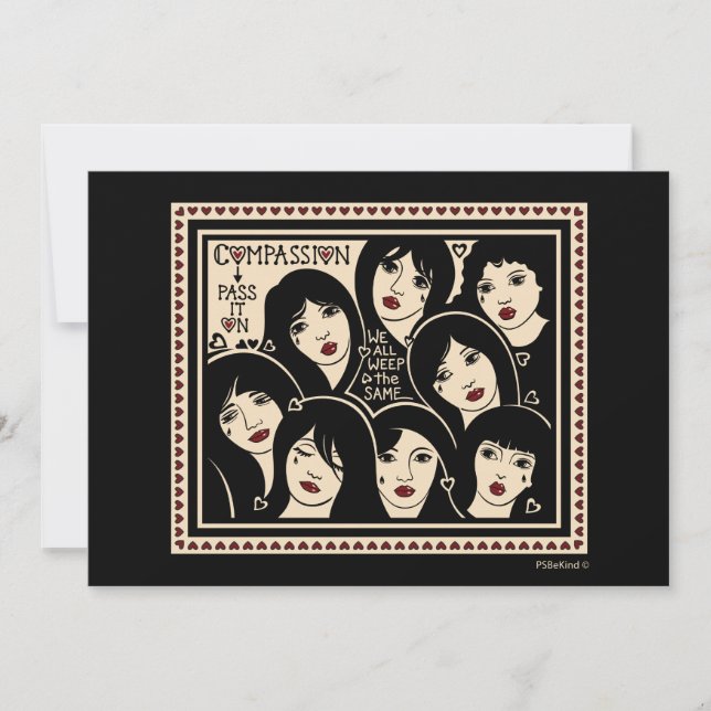 Tarjeta plana Compasión Pass It On_7"x5" (Anverso)
