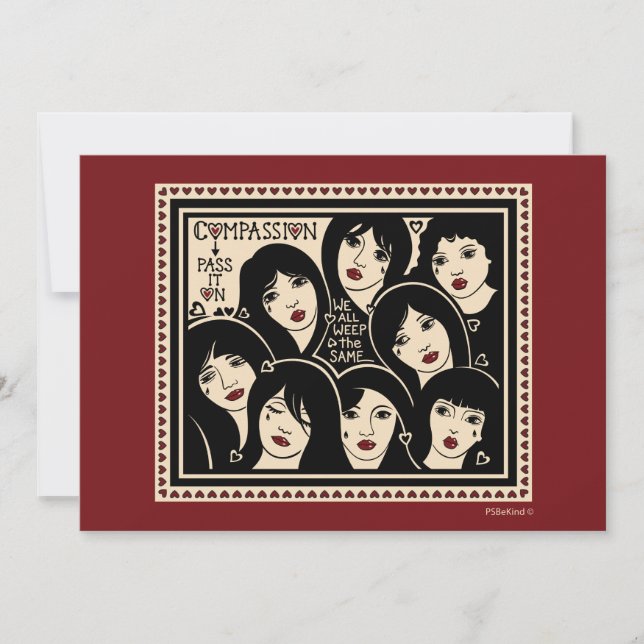 Tarjeta plana Compasión Pass It On_7"x5" (Anverso)