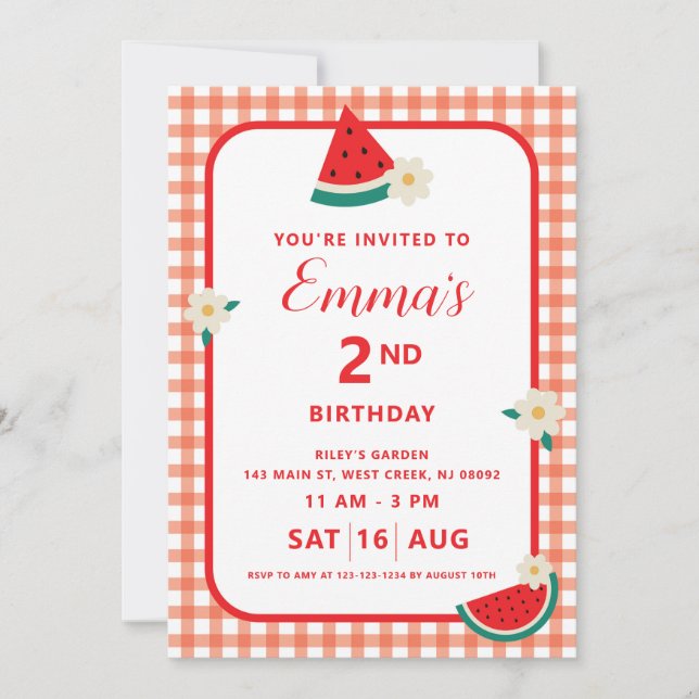 Tarjeta plana con cubierta de sandía (Anverso)