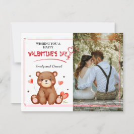 Tarjeta plana con El día de San Valentín de foto d