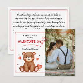 Tarjeta plana con El día de San Valentín de foto d