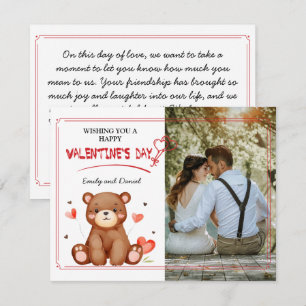 Tarjeta plana con El día de San Valentín de foto d