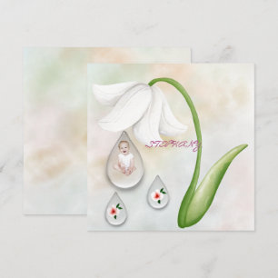 Tarjeta plana con gotitas de hadas blancas