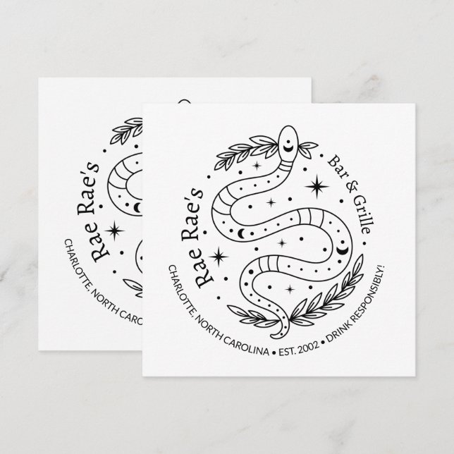 Tarjeta plana con logotipo de serpiente de negocio (Anverso / Reverso)