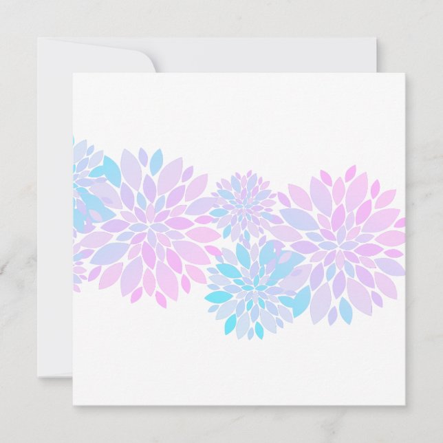 Tarjeta plana con patrón de flores de pétalos past (Anverso)