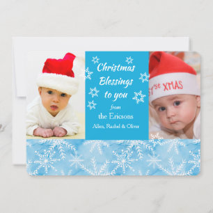 Tarjeta plana con plantilla de foto de Navidades d