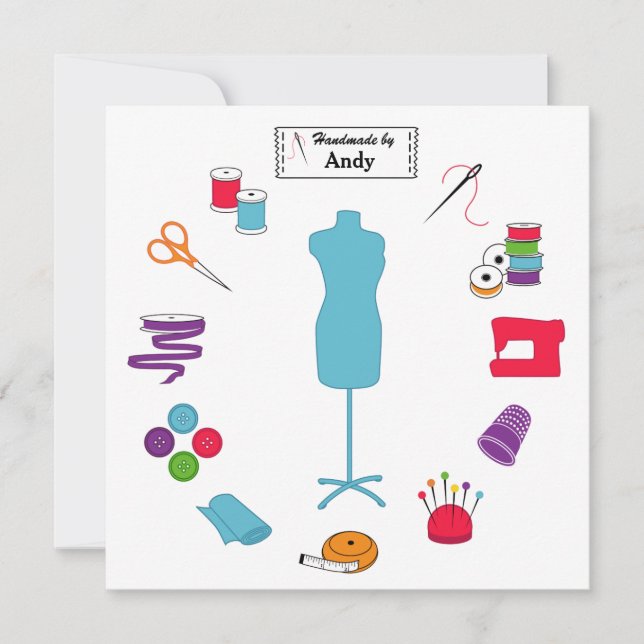Tarjeta plana con texto personalizado Cose bien (Anverso)
