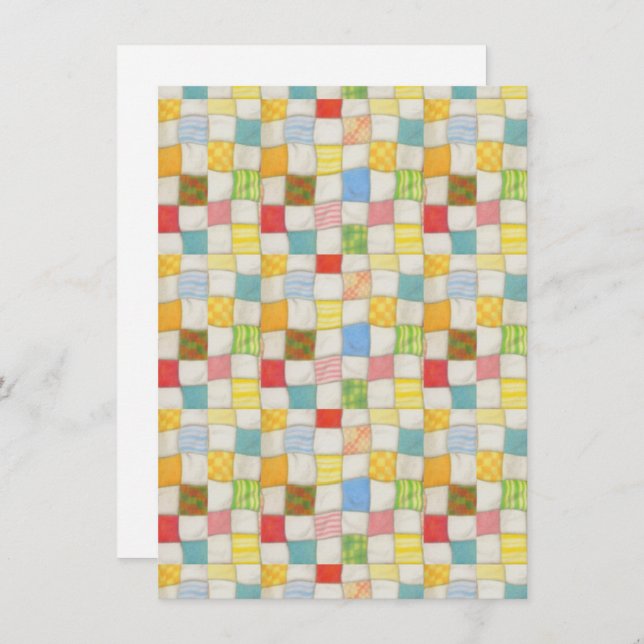 Tarjeta plana CRAZY QUILT 4.5x6.25 / vertical (Anverso / Reverso)