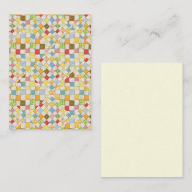 Tarjeta plana / crema / vertical MOSAIC CALIENTE 3 (Anverso / Reverso)