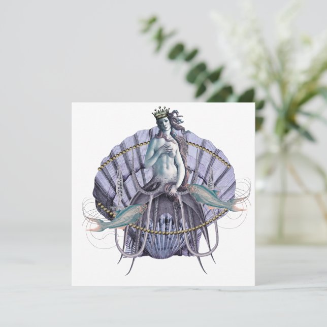 Tarjeta plana cuadrada con collarín de brujas del  (Anverso de pie)